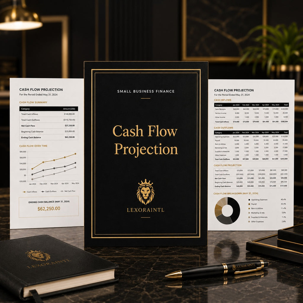 Cash Flow Projection Template | Fillable Small Business Finance PDF