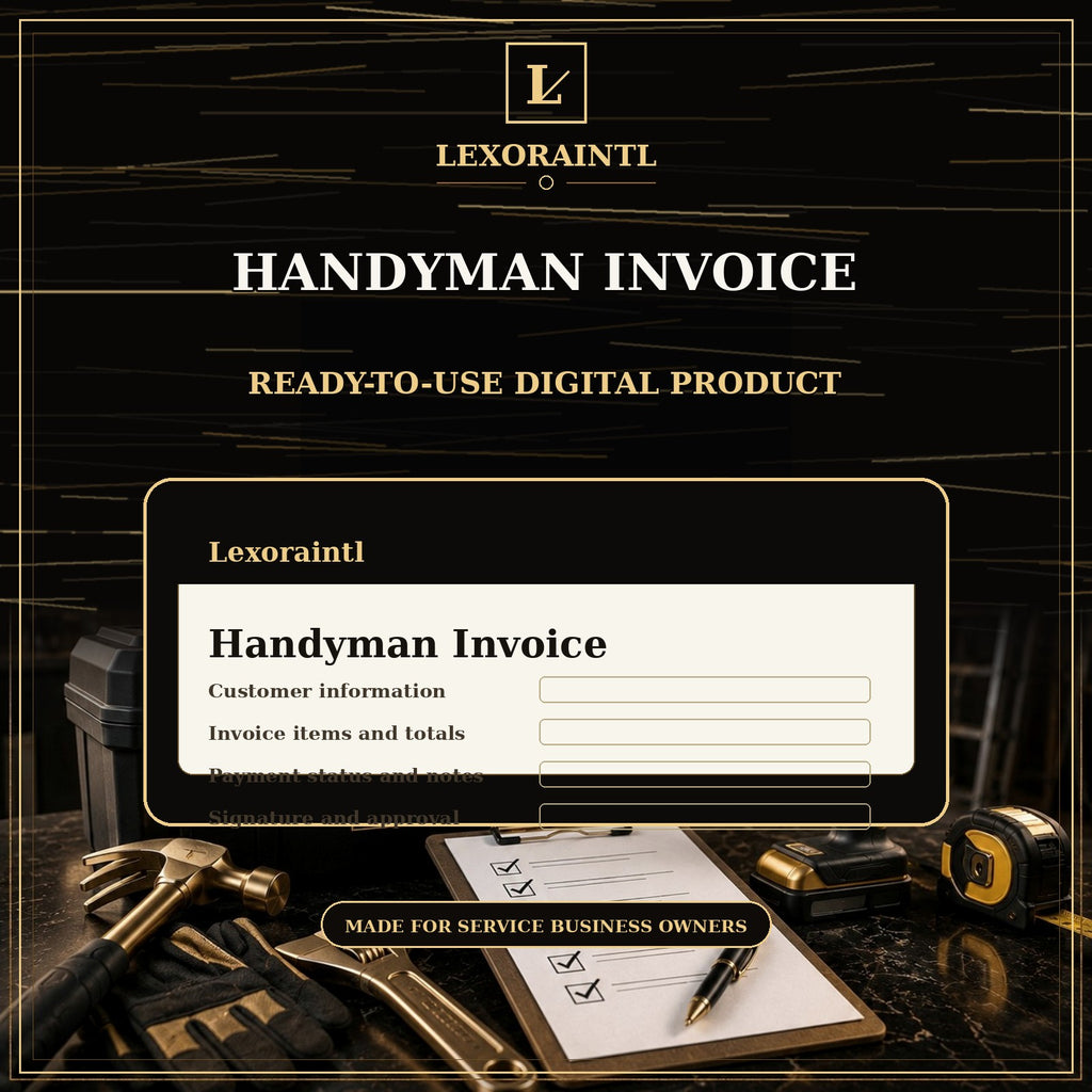 Handyman Invoice Template — Fillable PDF
