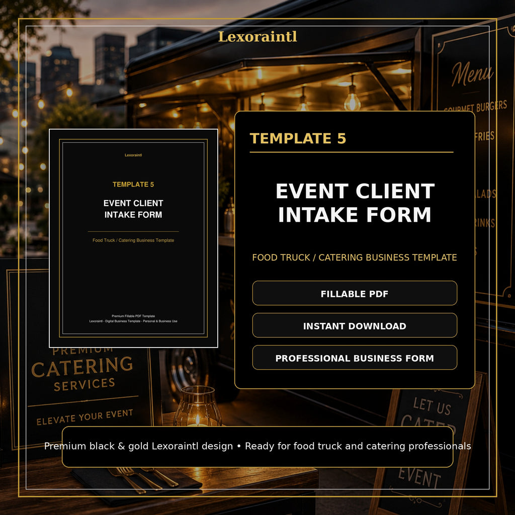 Event Client Intake Form Template — Fillable PDF