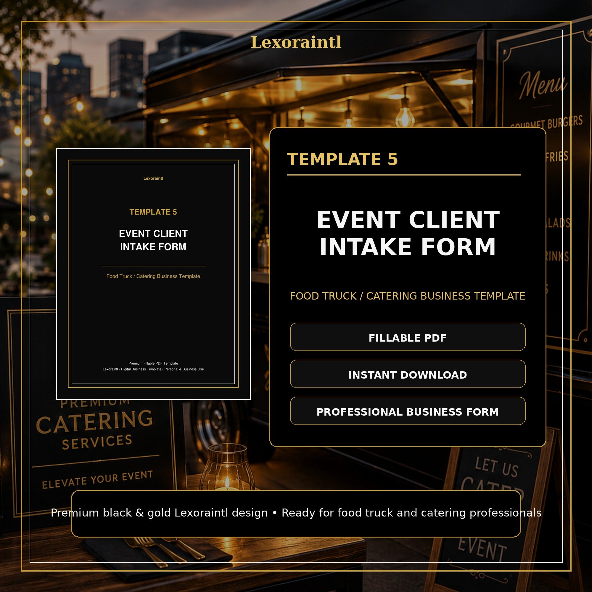 Event Client Intake Form Template — Fillable PDF