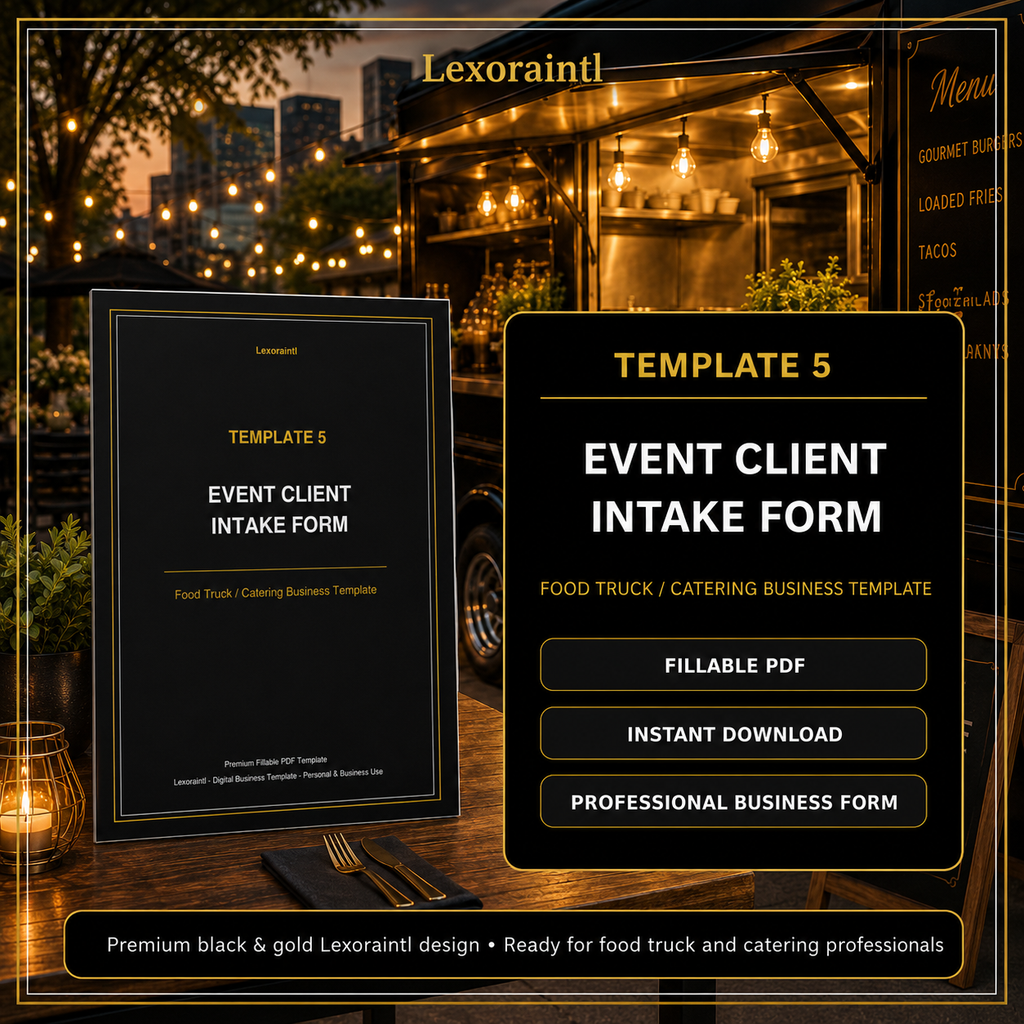 Event Client Intake Form Template — Fillable PDF