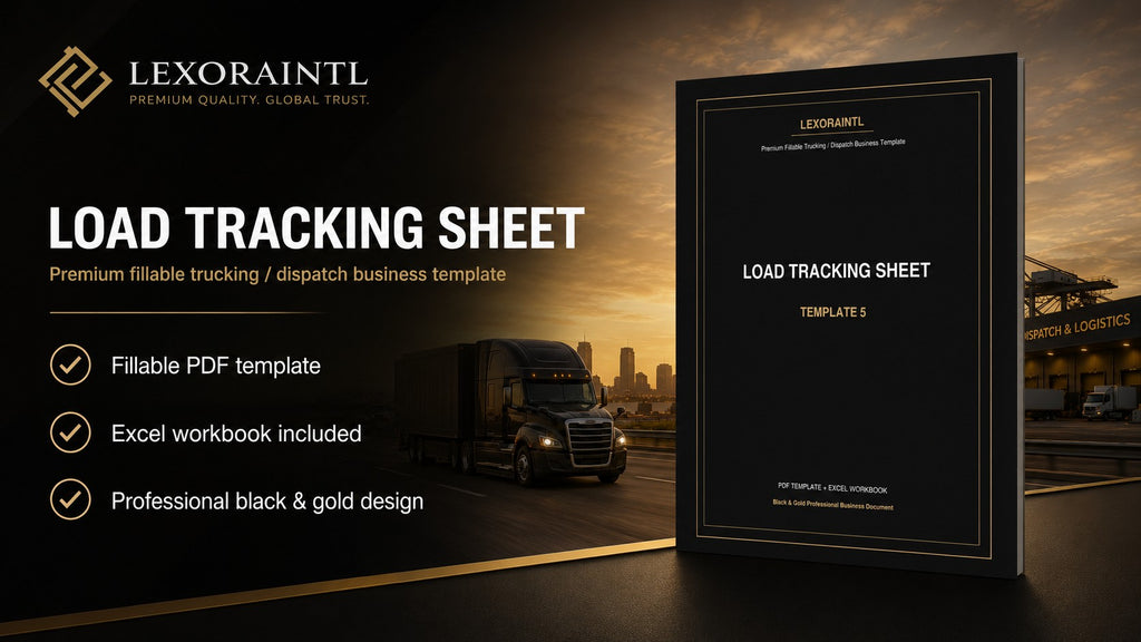 Load Tracking Sheet Template | Fillable PDF | Lexoraintl