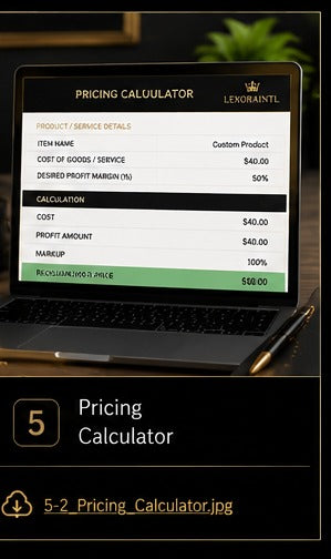 Pricing Calculator Template | Fillable Small Business Finance PDF