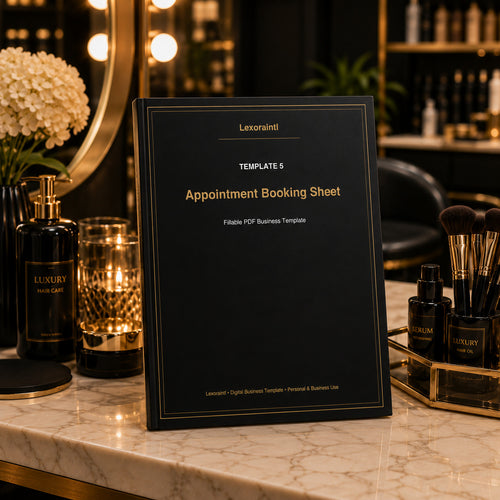 Appointment Booking Sheet – Fillable PDF + Excel | Lexoraintl Salon Business Template