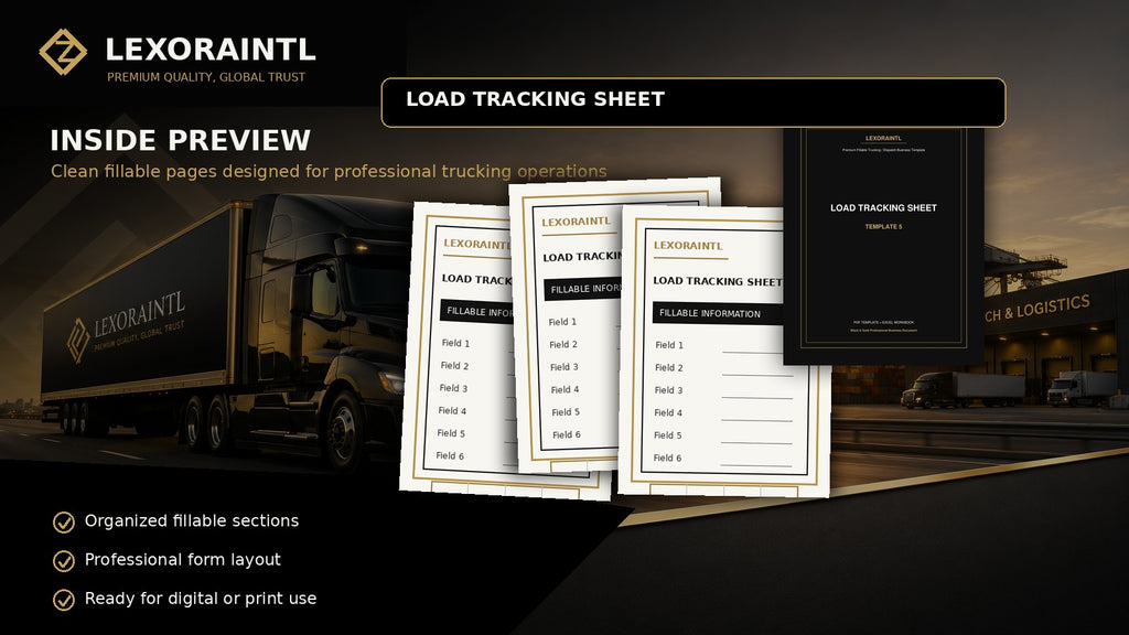 Load Tracking Sheet Template | Fillable PDF | Lexoraintl