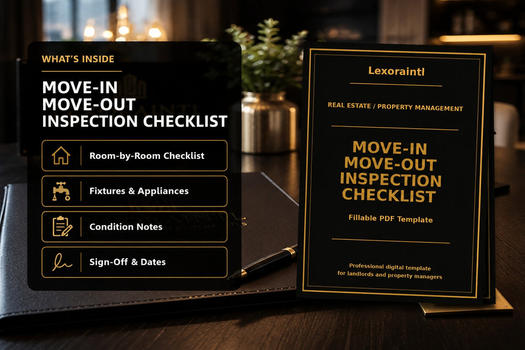 Move-In / Move-Out Inspection Checklist Template | Fillable PDF for Landlords & Property Managers