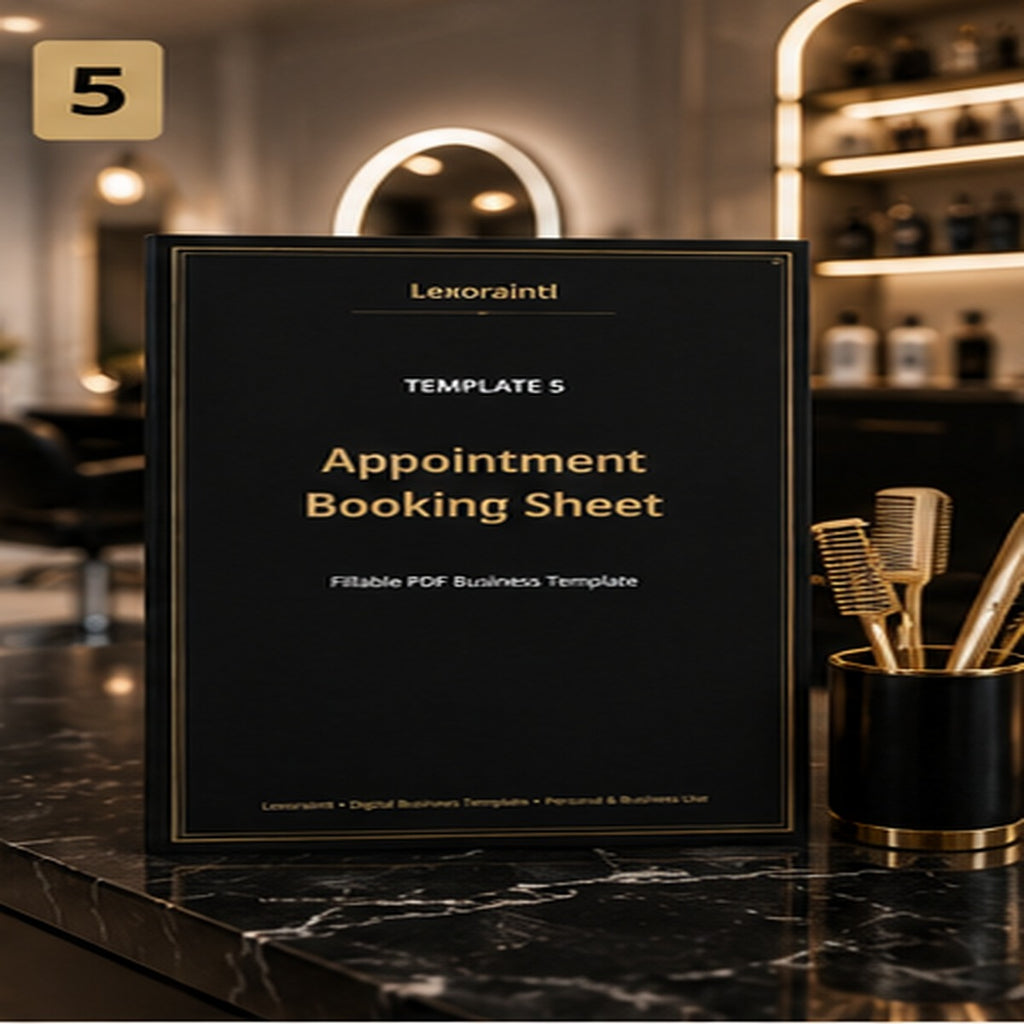 Appointment Booking Sheet – Fillable PDF + Excel | Lexoraintl Salon Business Template