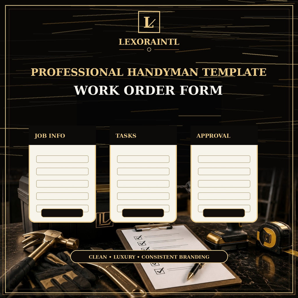 Handyman Work Order Form Template — Fillable PDF
