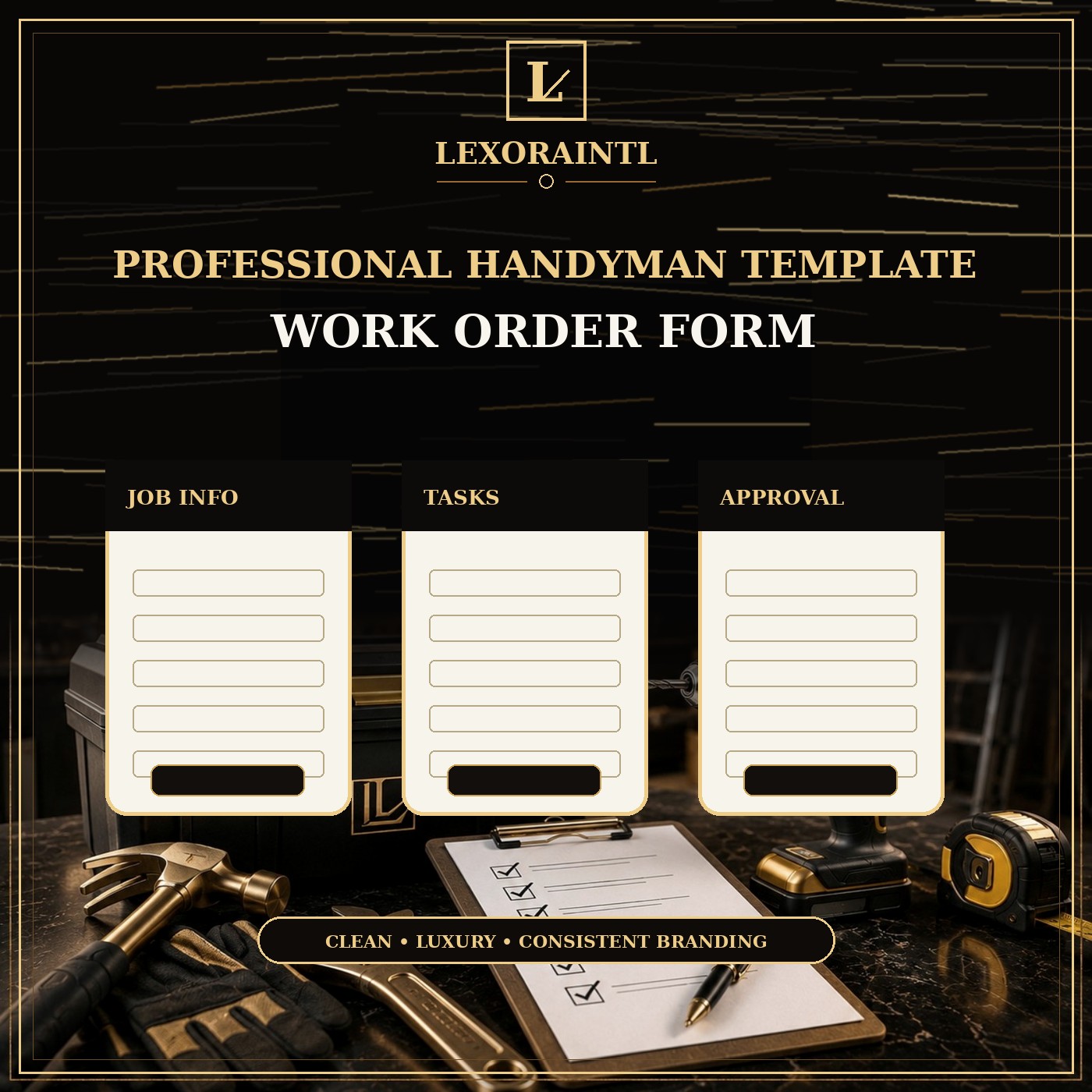 Handyman Work Order Form Template — Fillable PDF