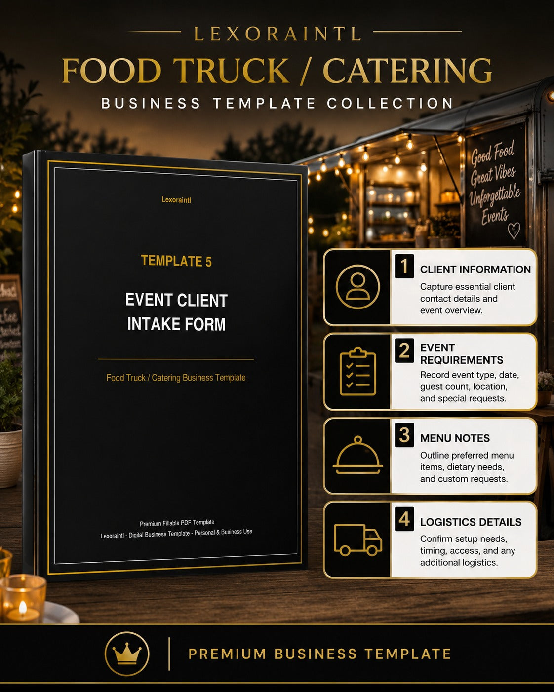 Event Client Intake Form Template — Fillable PDF