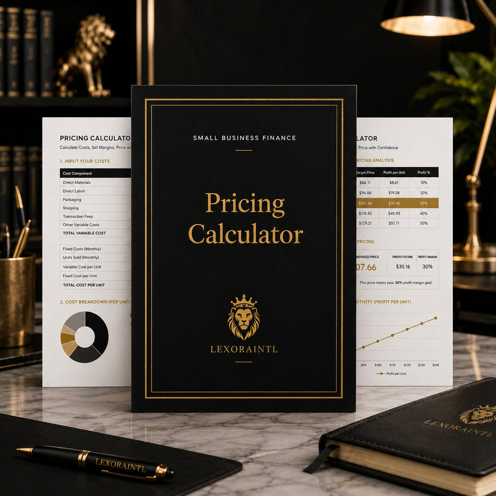 Pricing Calculator Template | Fillable Small Business Finance PDF