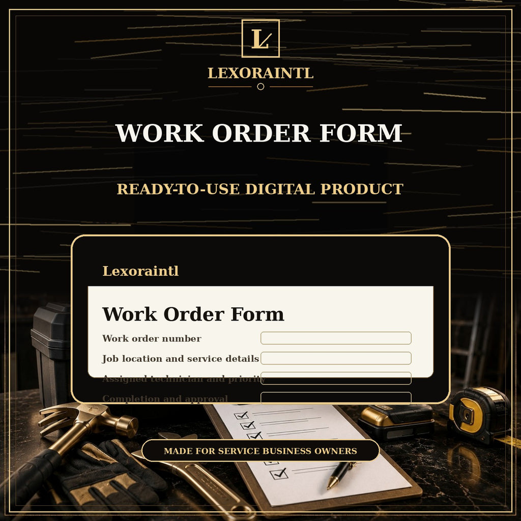 Handyman Work Order Form Template — Fillable PDF