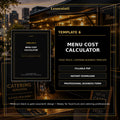 Menu Cost Calculator Template — Fillable PDF + Excel