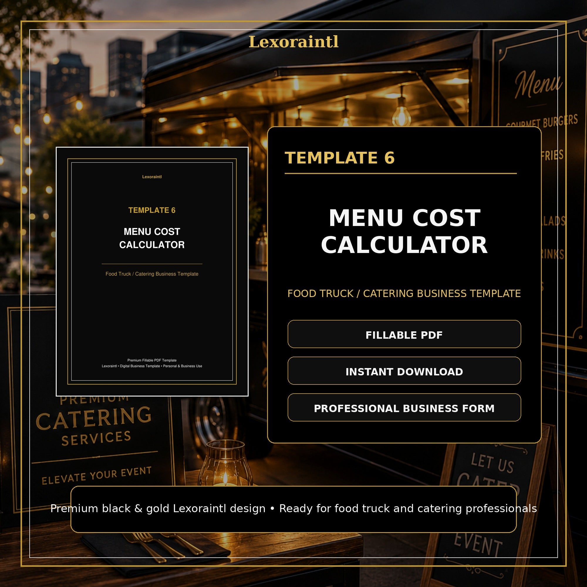 Menu Cost Calculator Template — Fillable PDF + Excel