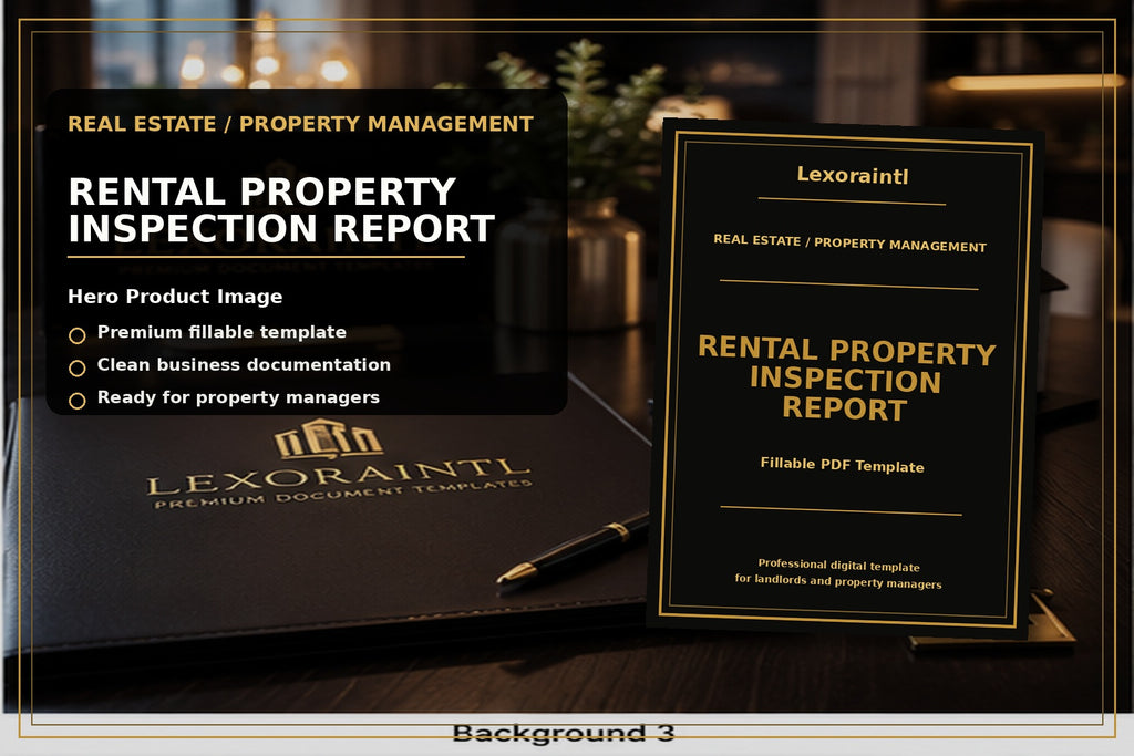 Rental Property Inspection Report Template | Fillable PDF for Landlords & Property Managers