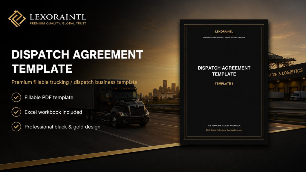 Dispatch Agreement Template | Fillable PDF | Lexoraintl