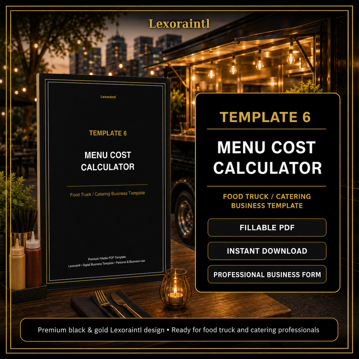 Menu Cost Calculator Template — Fillable PDF + Excel
