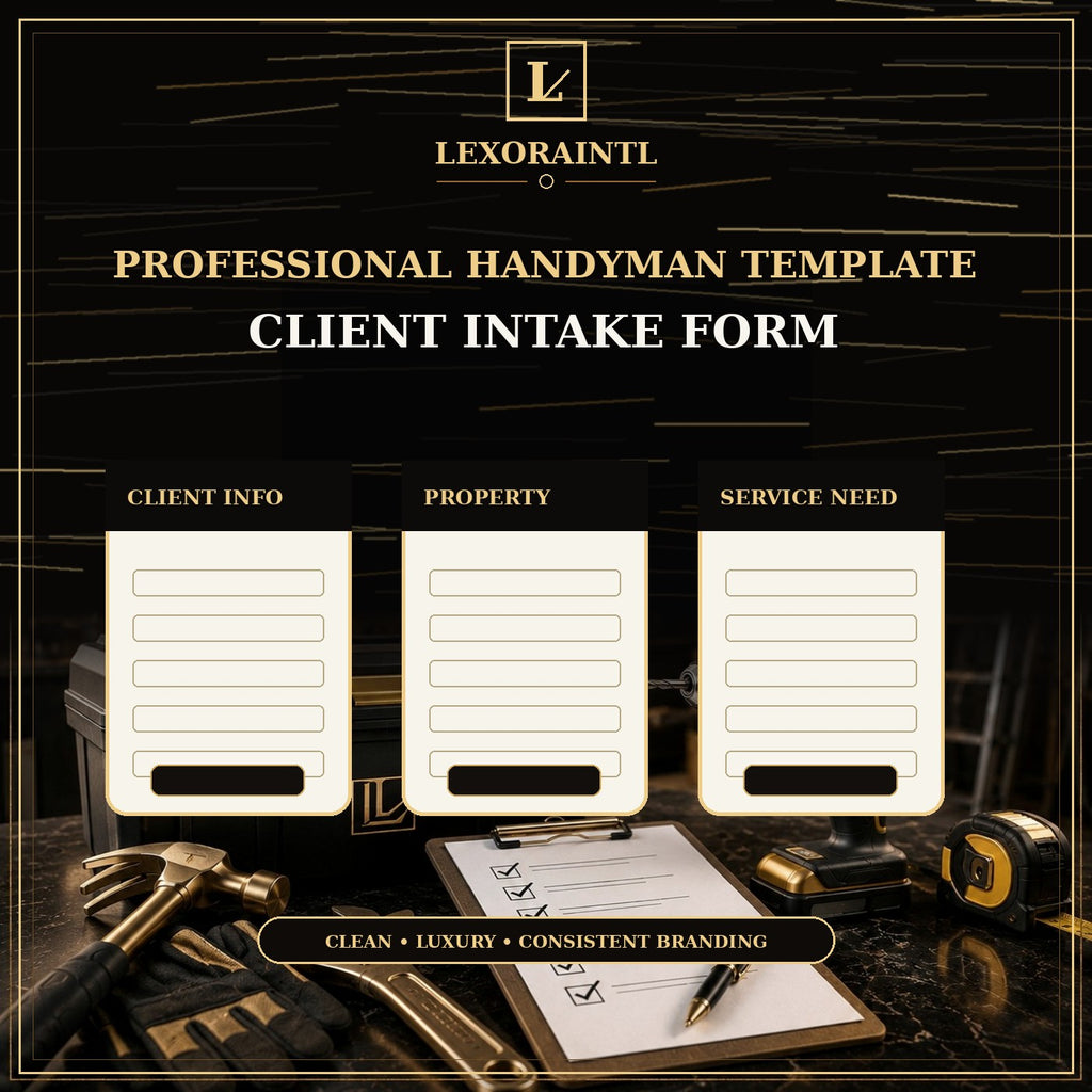 Handyman Client Intake Form Template — Fillable PDF
