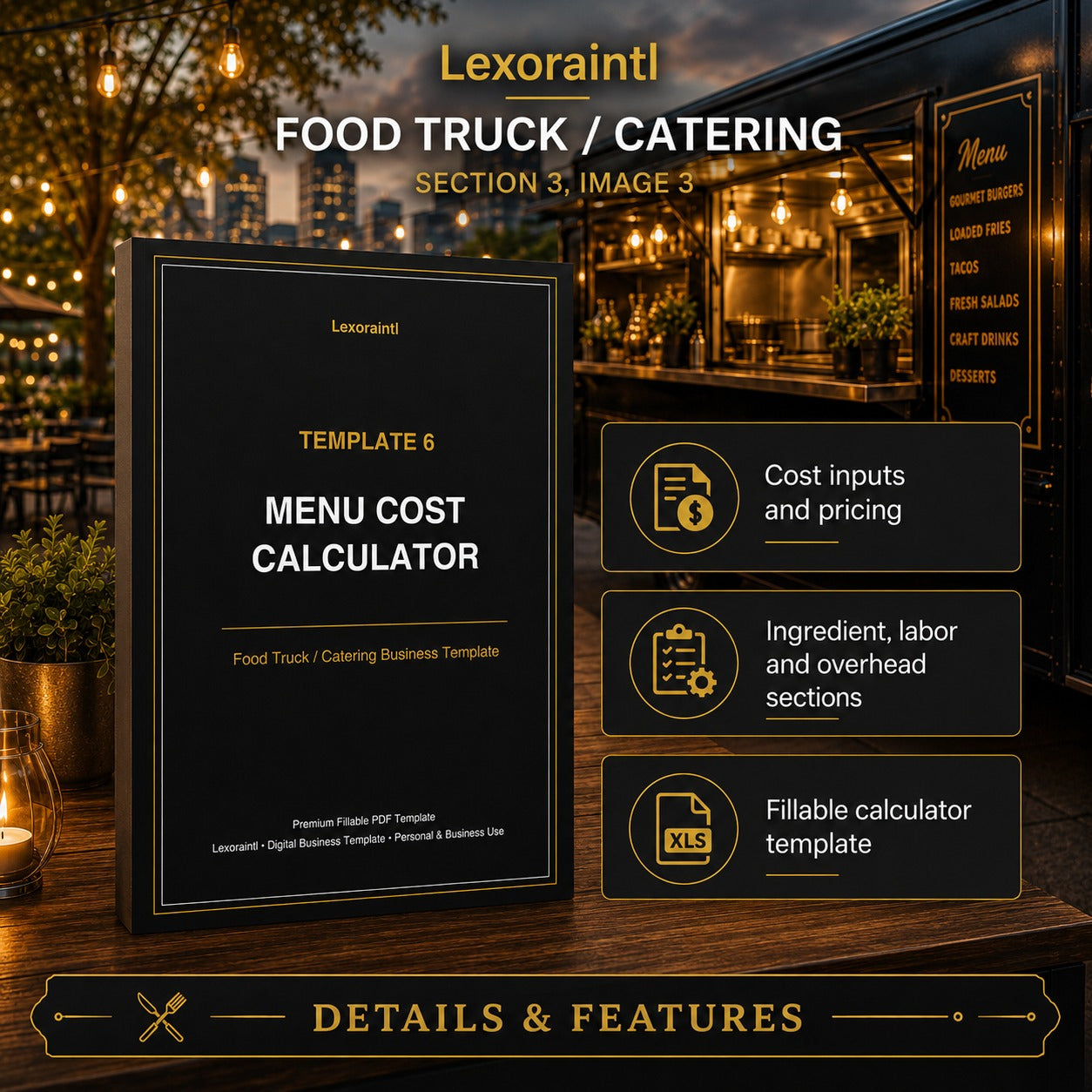 Menu Cost Calculator Template — Fillable PDF + Excel