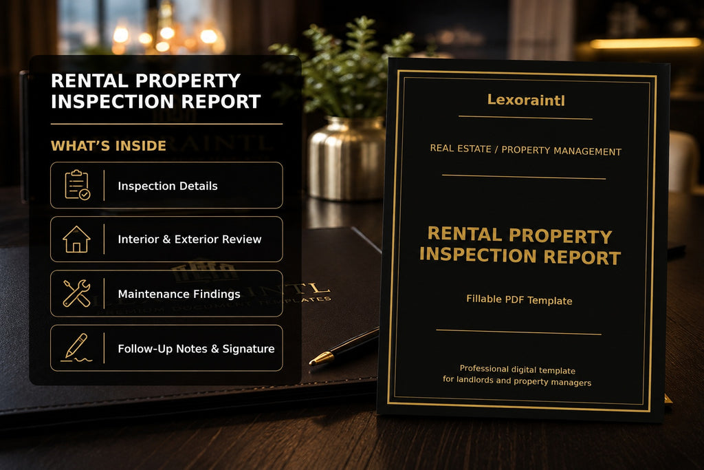 Rental Property Inspection Report Template | Fillable PDF for Landlords & Property Managers