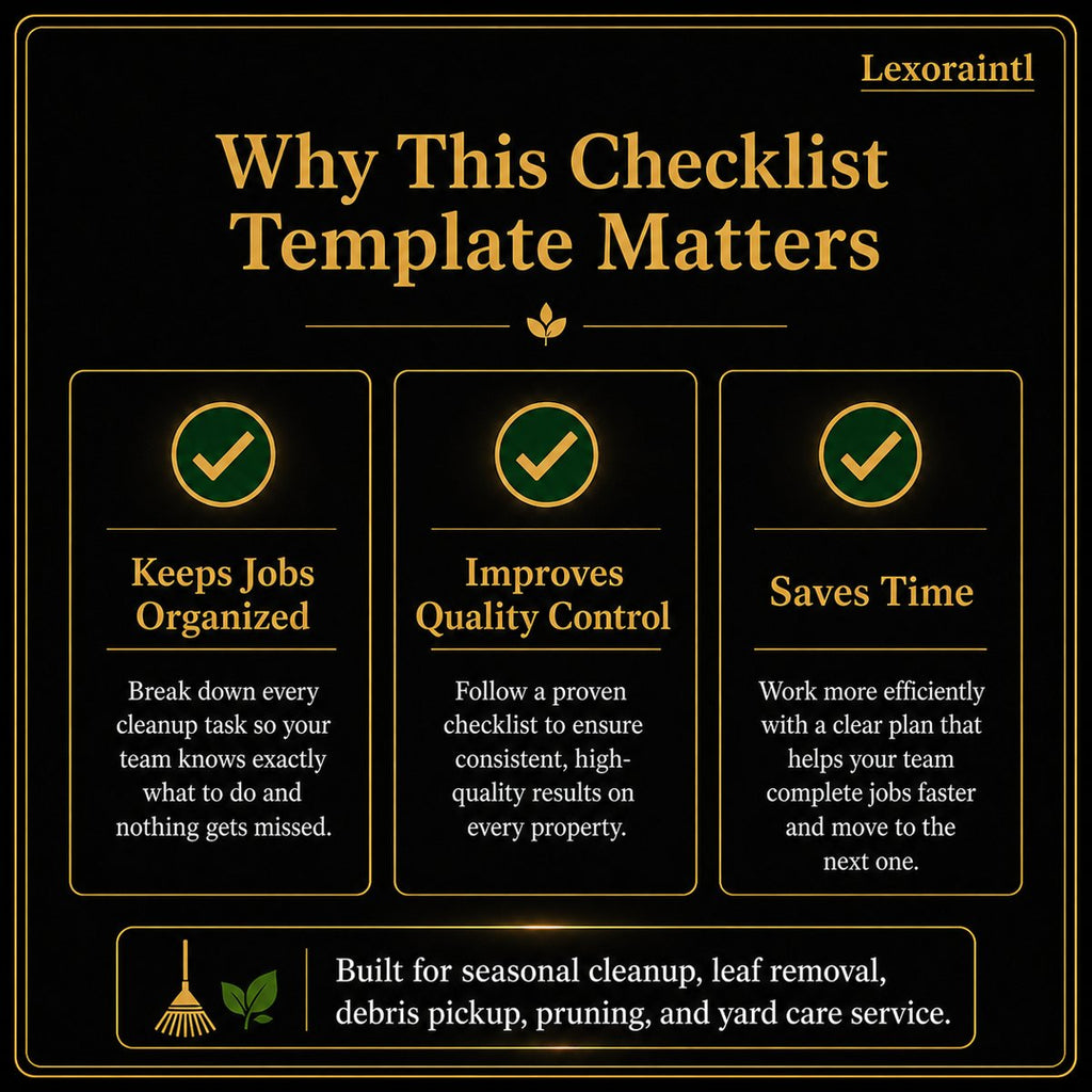 Seasonal Yard Cleanup Checklist Template – Fillable PDF