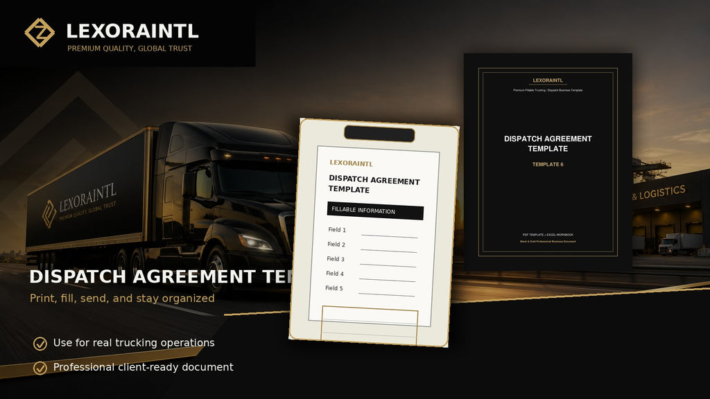 Dispatch Agreement Template | Fillable PDF | Lexoraintl