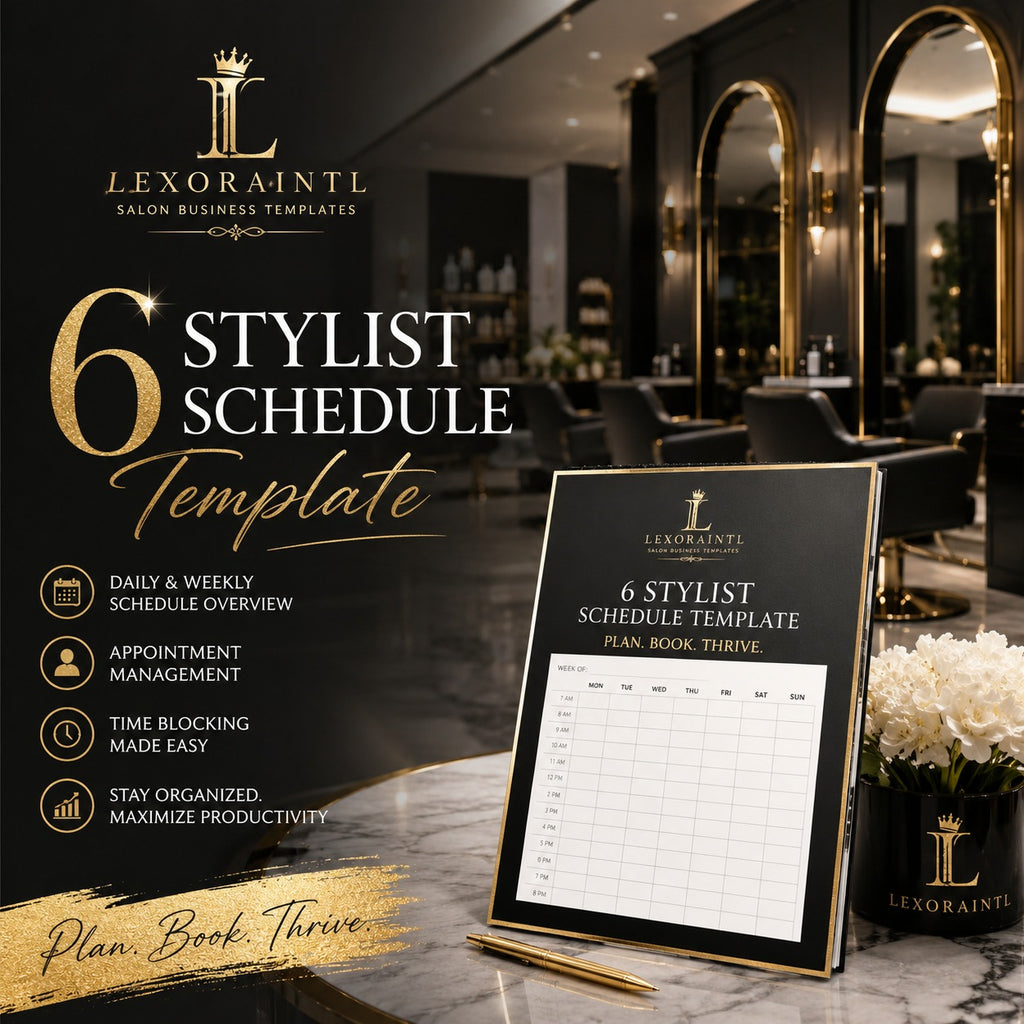 Stylist Schedule Template – Fillable PDF + Excel | Lexoraintl Salon Business Template