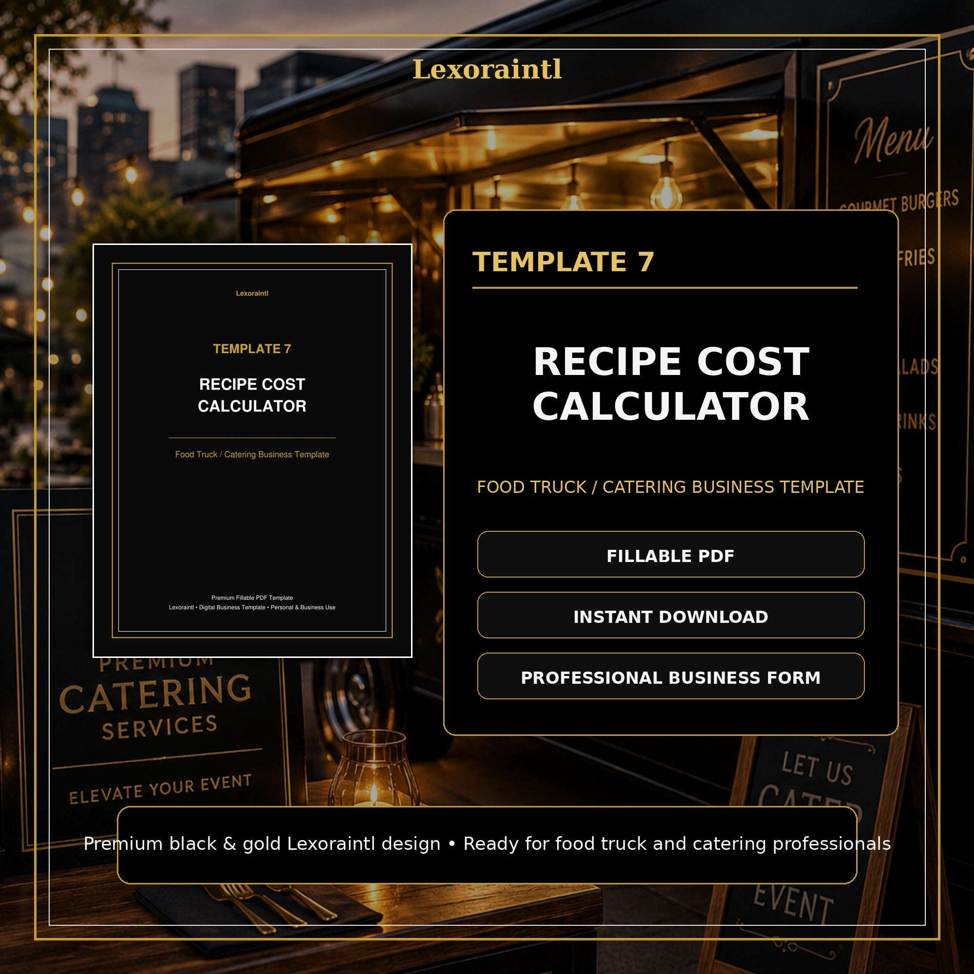 Recipe Cost Calculator Template — Fillable PDF + Excel
