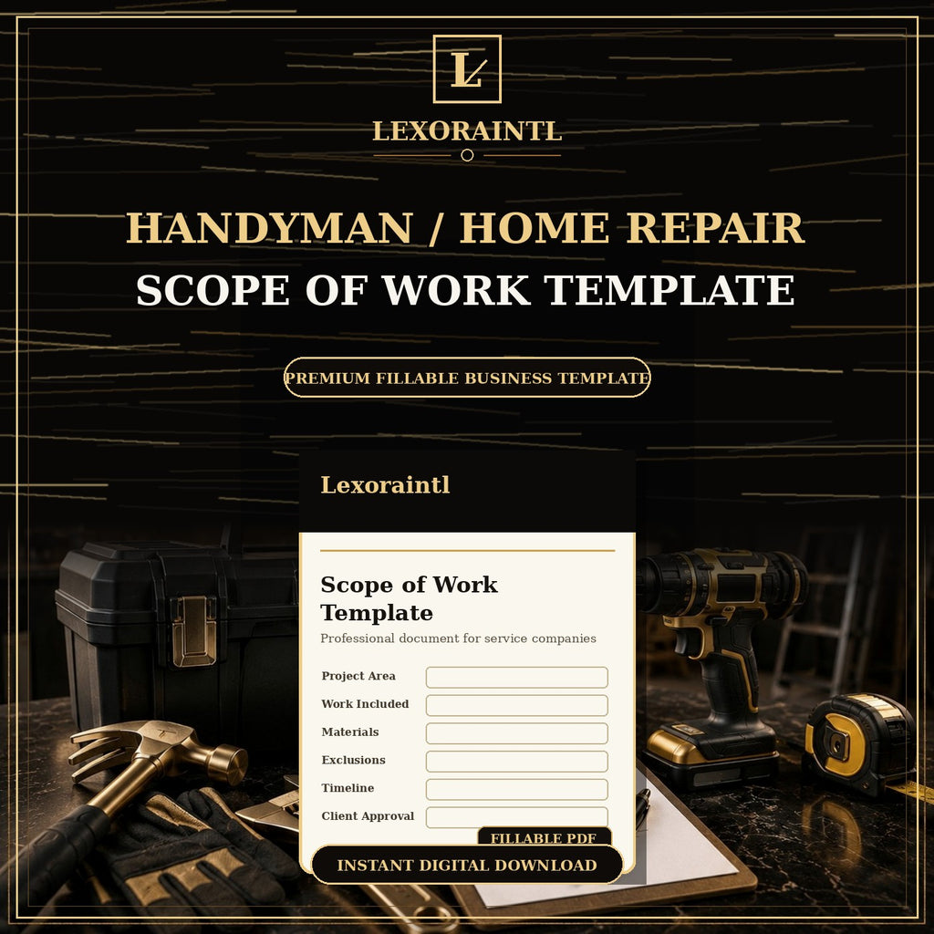Handyman Scope of Work Template — Fillable PDF