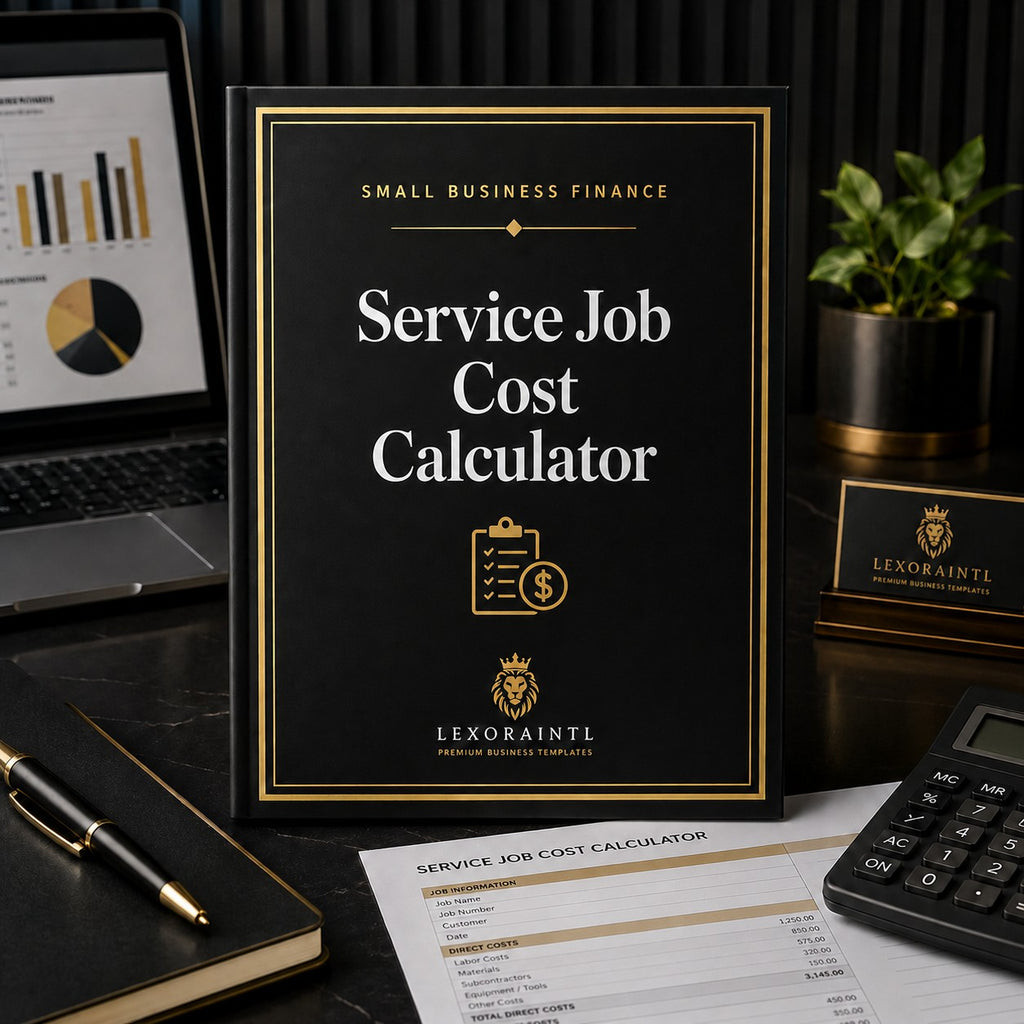 Service Job Cost Calculator Template | Fillable Small Business Finance PDF