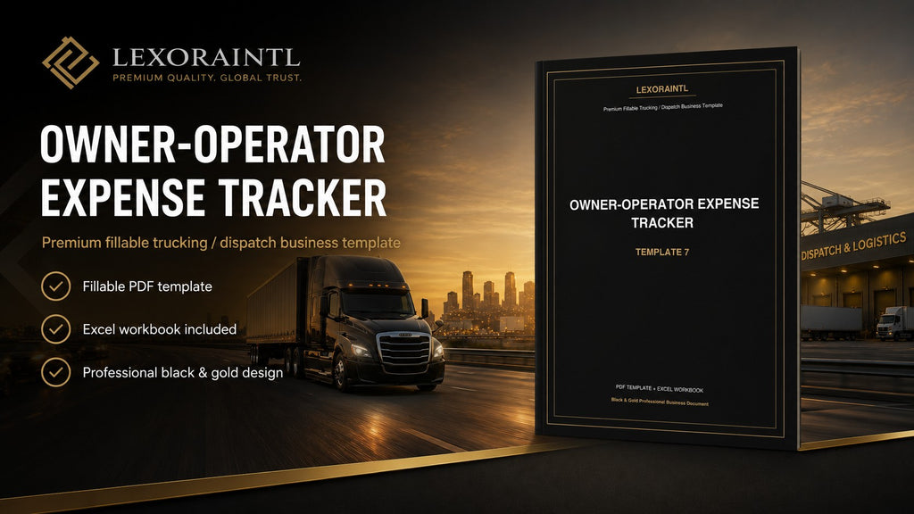 Owner-Operator Expense Tracker Template | Fillable PDF | Lexoraintl