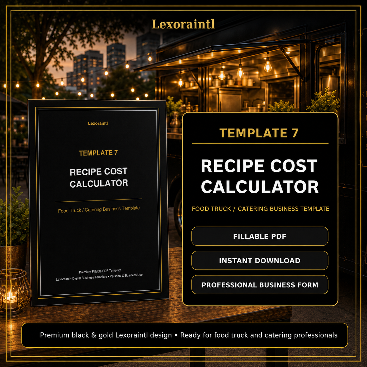 Recipe Cost Calculator Template — Fillable PDF + Excel