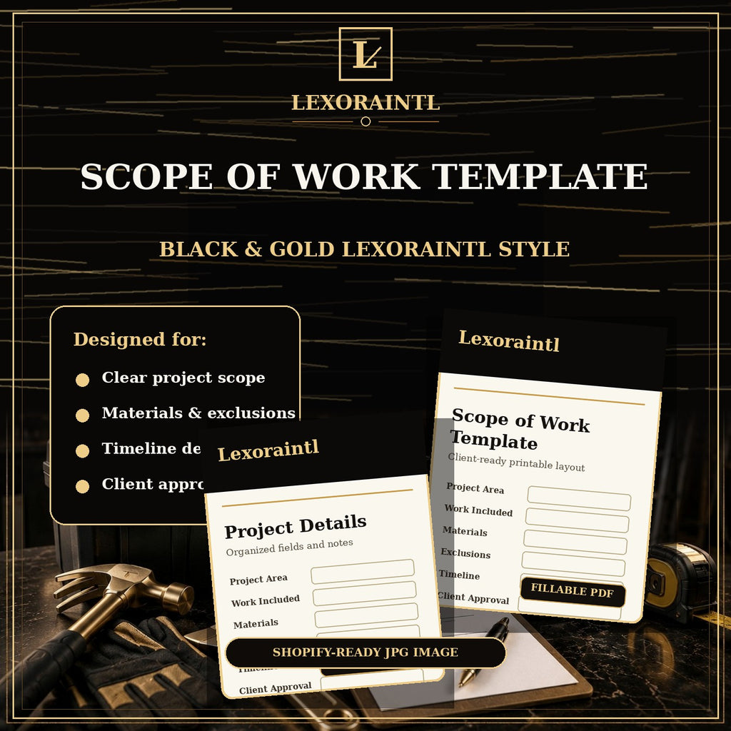 Handyman Scope of Work Template — Fillable PDF