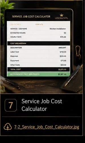 Service Job Cost Calculator Template | Fillable Small Business Finance PDF