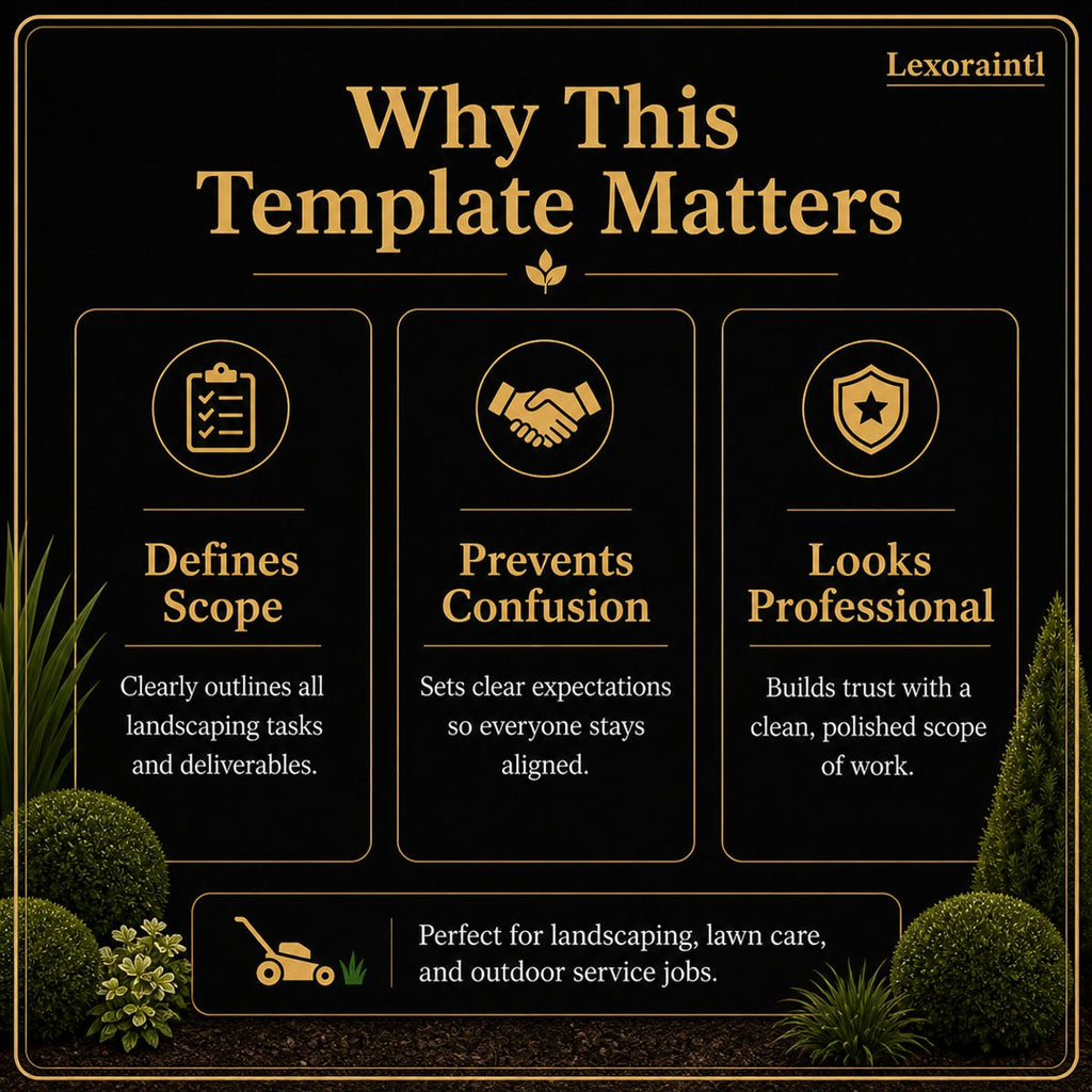 Landscaping Scope of Work Template – Fillable PDF
