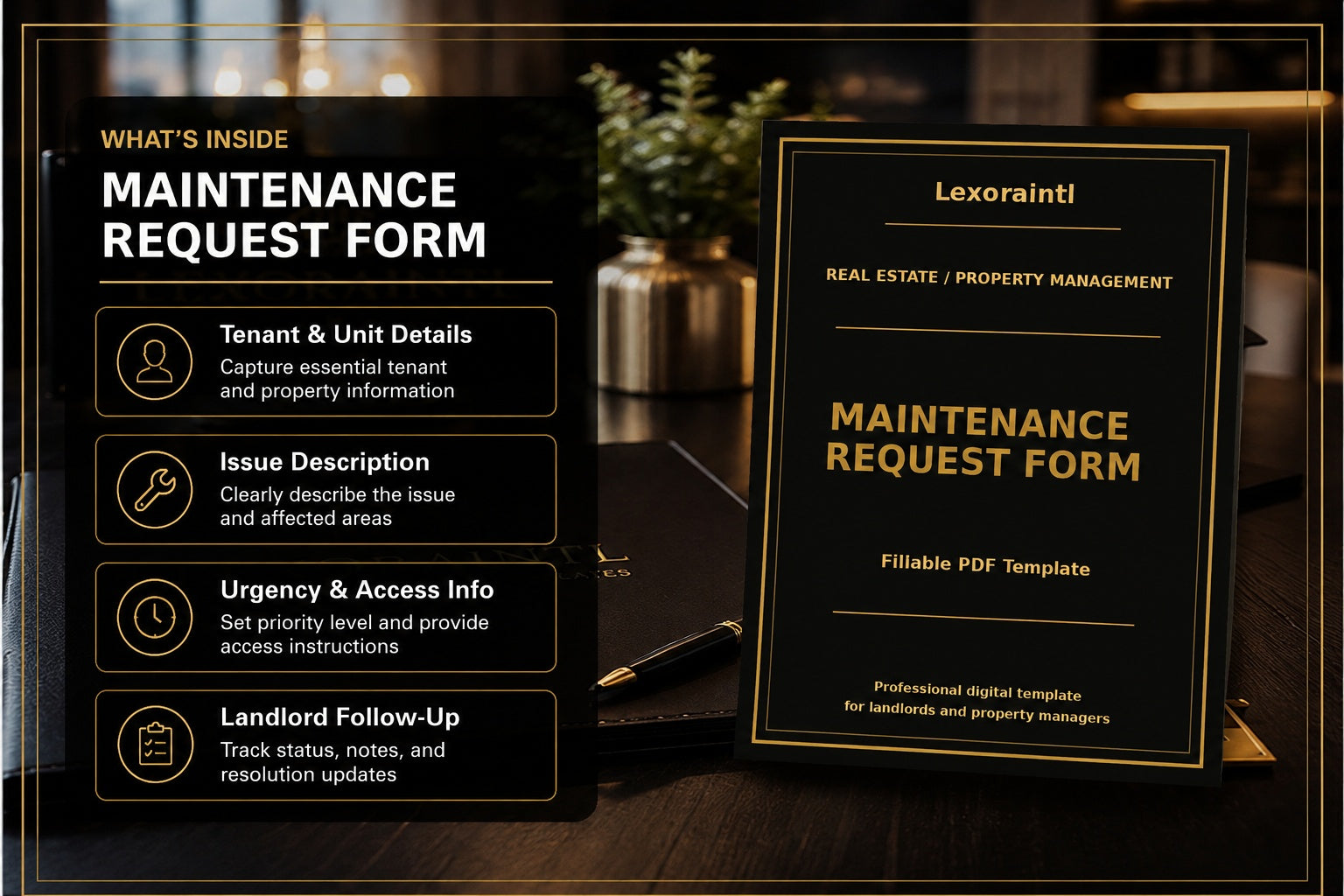 Maintenance Request Form Template | Fillable PDF for Landlords & Property Managers