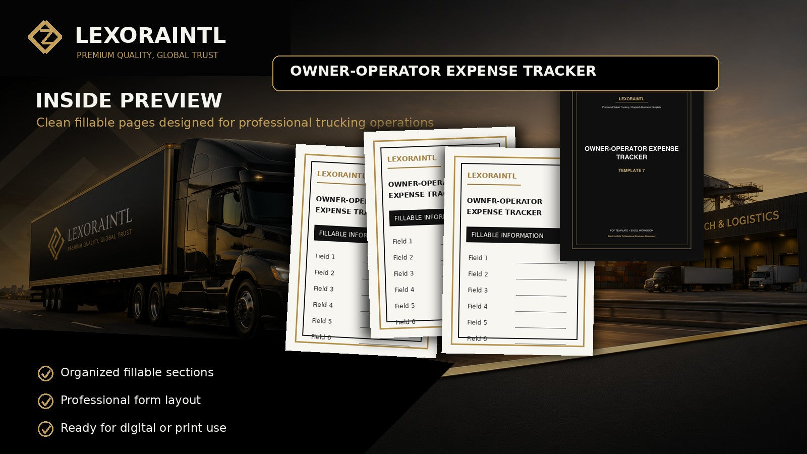 Owner-Operator Expense Tracker Template | Fillable PDF | Lexoraintl