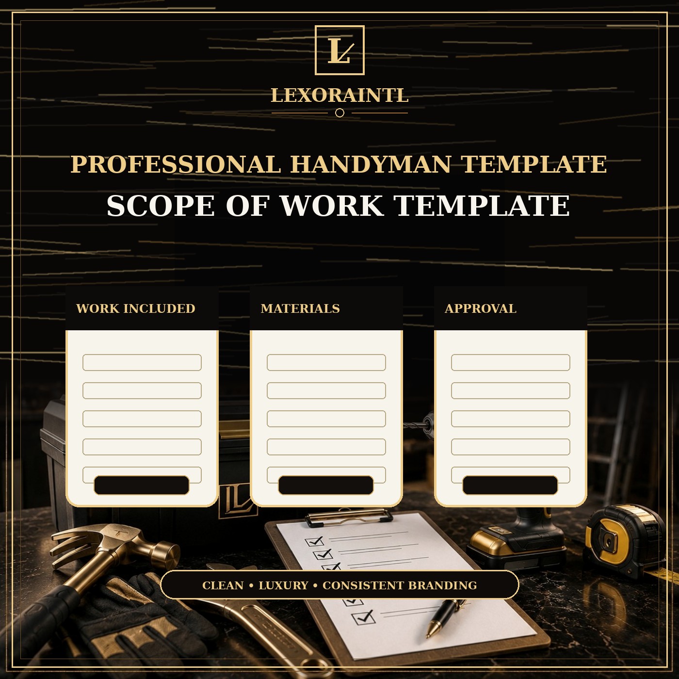 Handyman Scope of Work Template — Fillable PDF