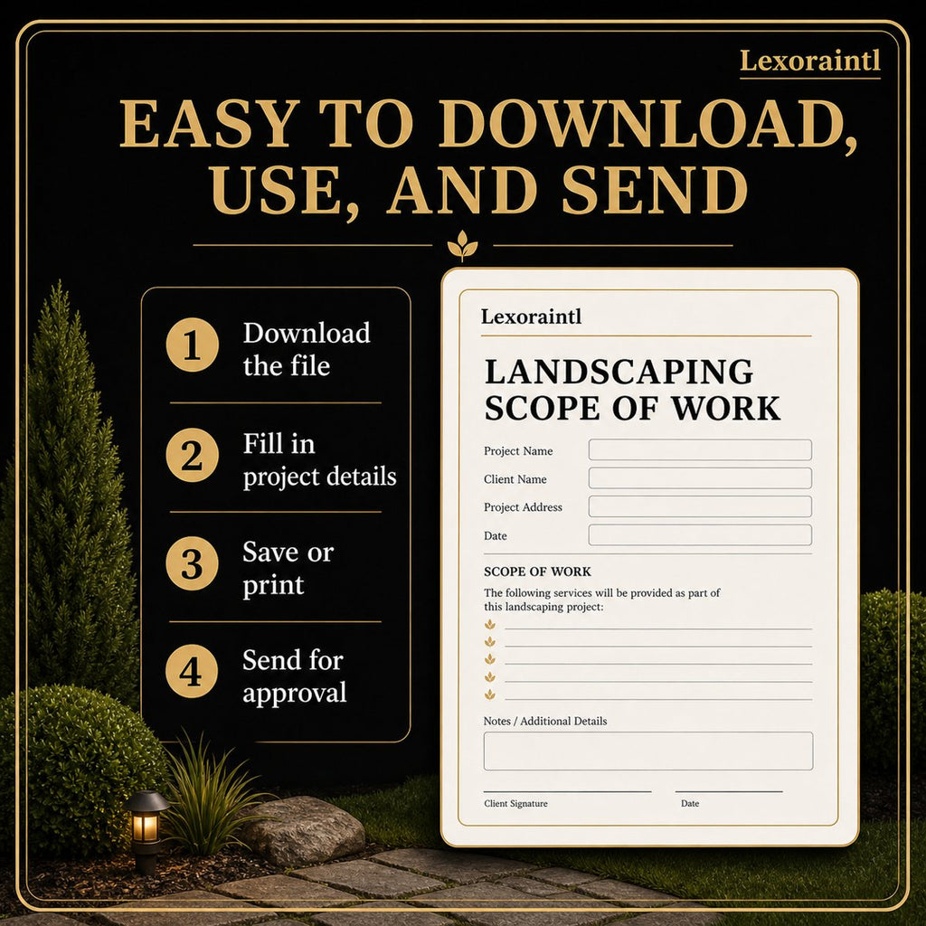 Landscaping Scope of Work Template – Fillable PDF