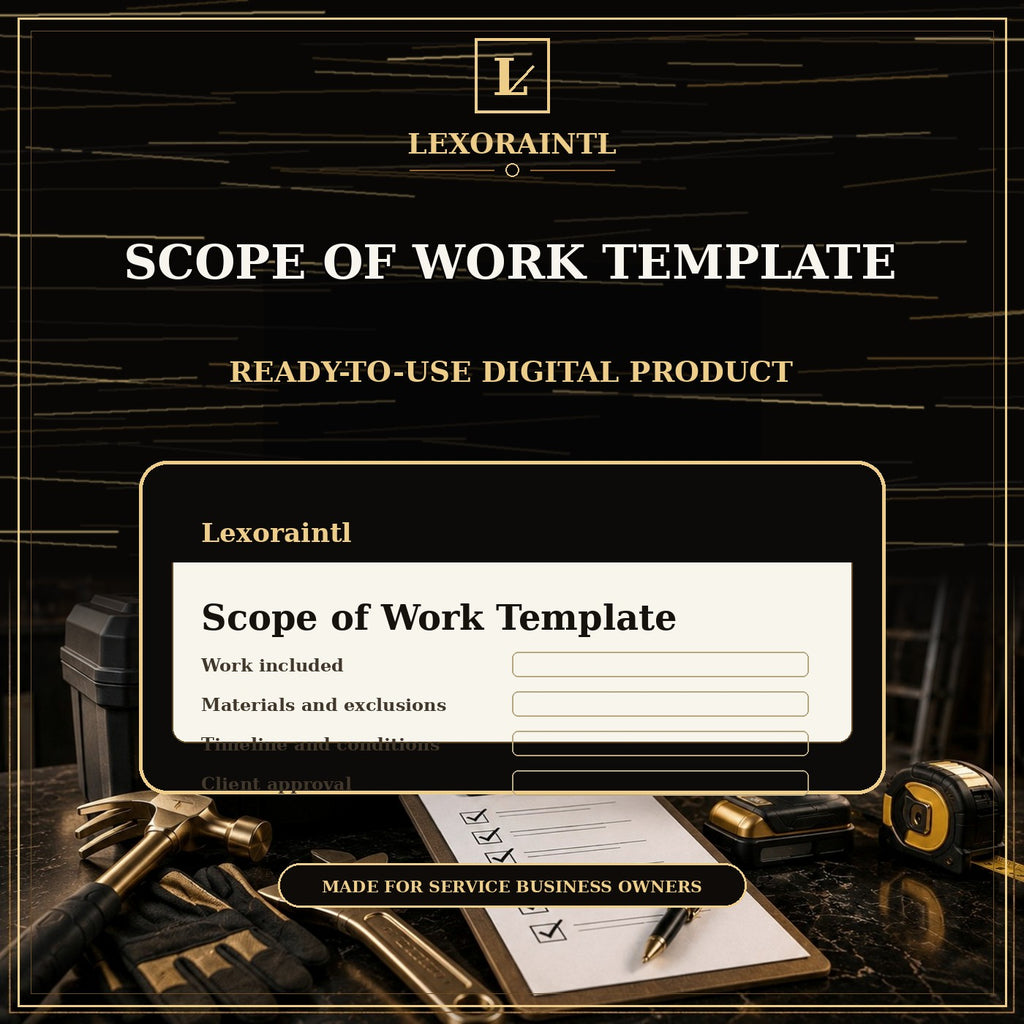 Handyman Scope of Work Template — Fillable PDF