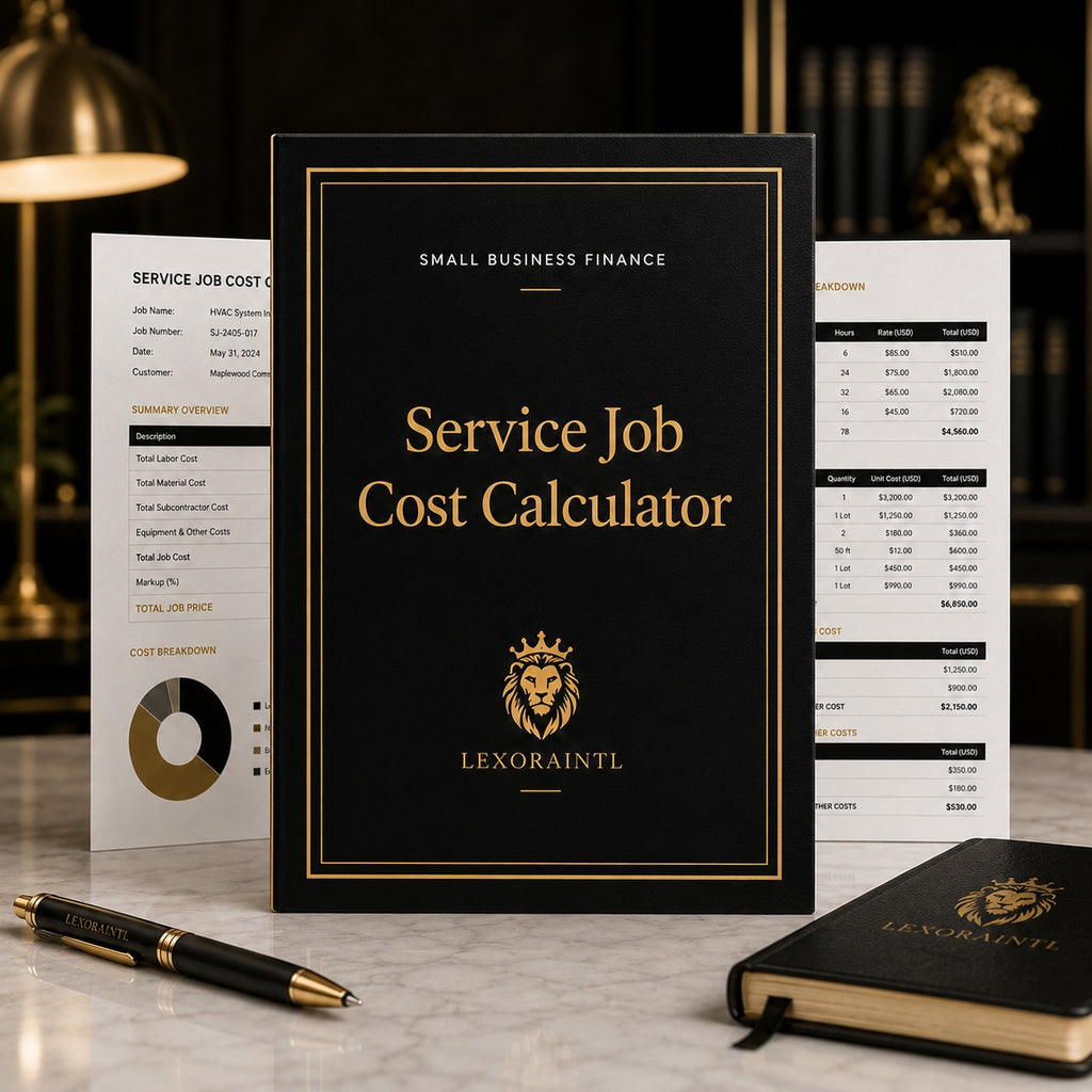 Service Job Cost Calculator Template | Fillable Small Business Finance PDF
