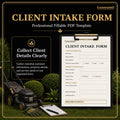Landscaping Client Intake Form Template – Fillable PDF