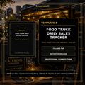 Food Truck Daily Sales Tracker Template — Fillable PDF + Excel