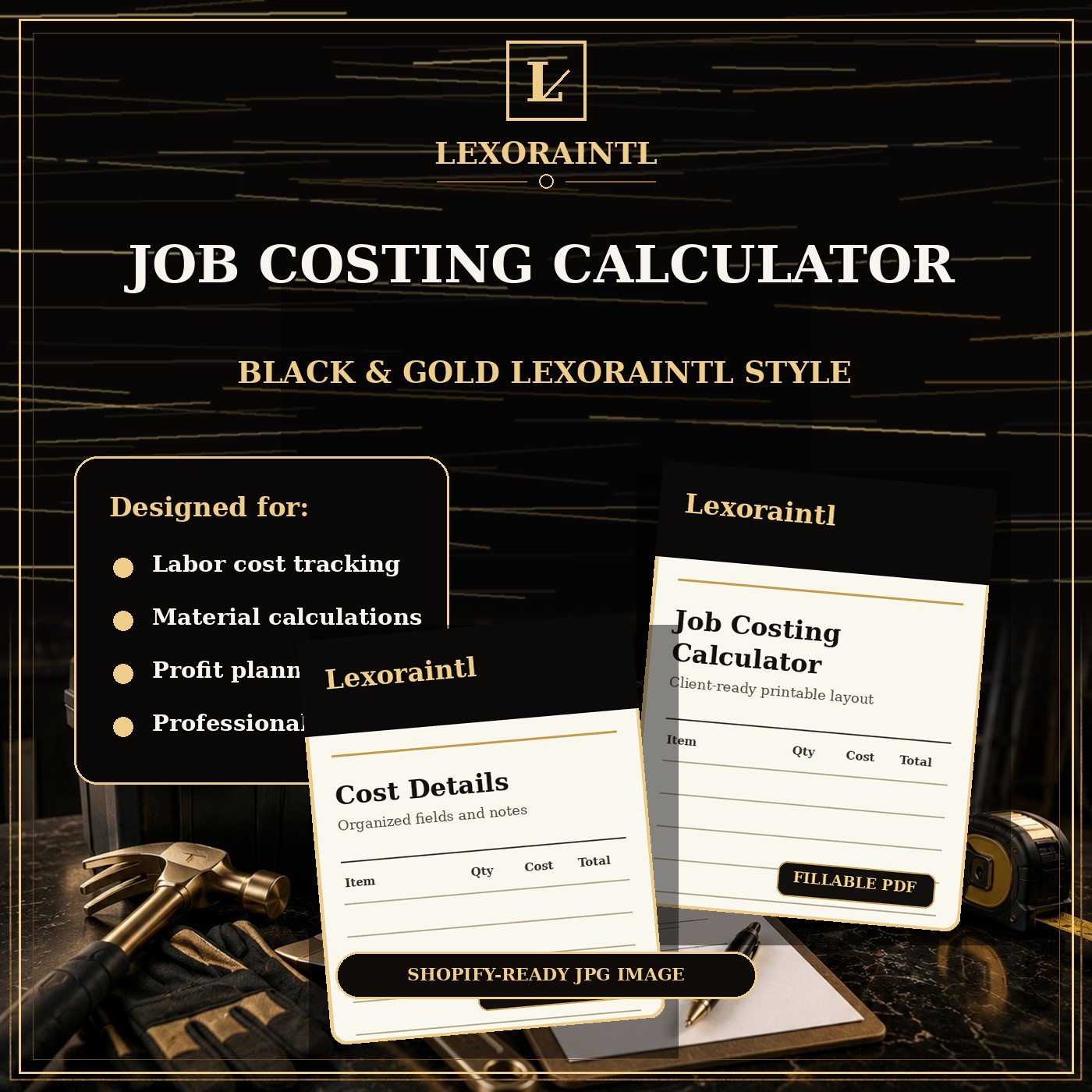 Handyman Job Costing Calculator — Excel + PDF
