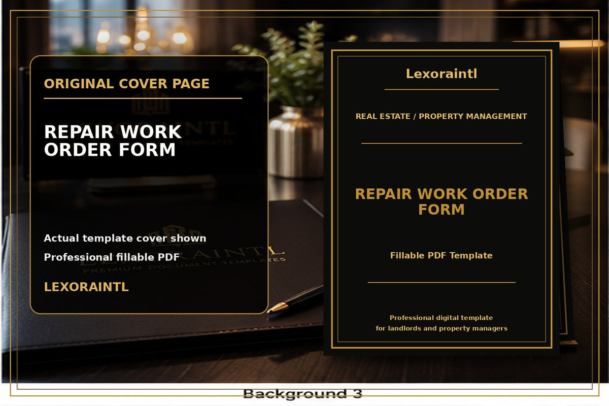 Repair Work Order Form Template | Fillable PDF for Landlords, Property Managers & Contractors