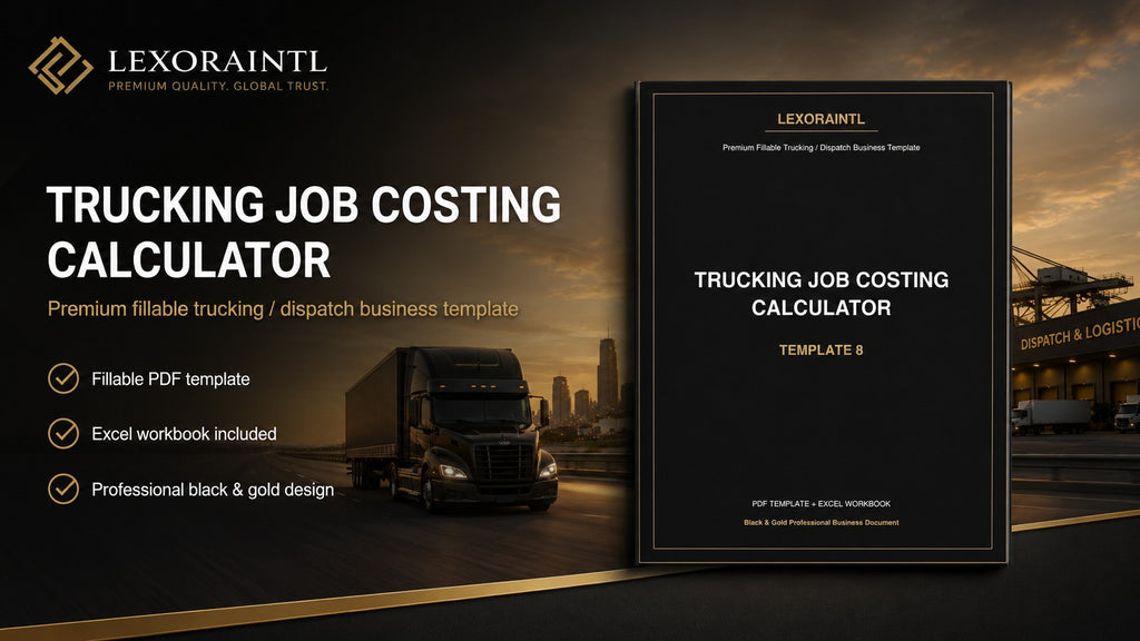 Trucking Job Costing Calculator Template | Fillable PDF | Lexoraintl