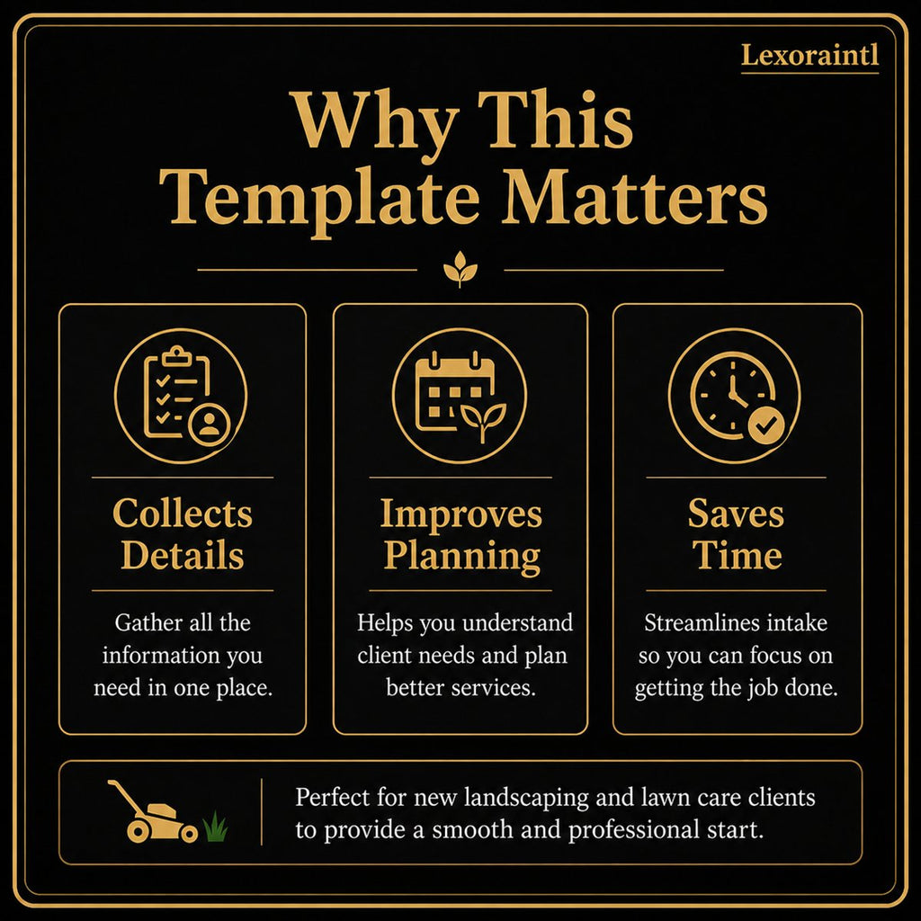 Landscaping Client Intake Form Template – Fillable PDF