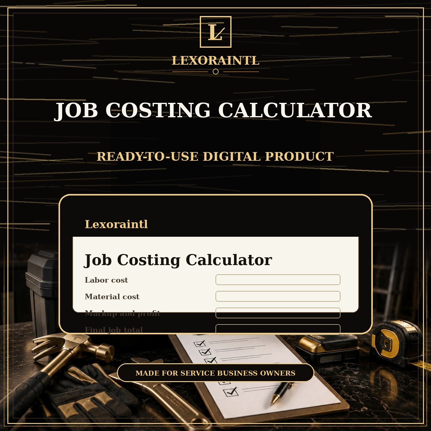 Handyman Job Costing Calculator — Excel + PDF