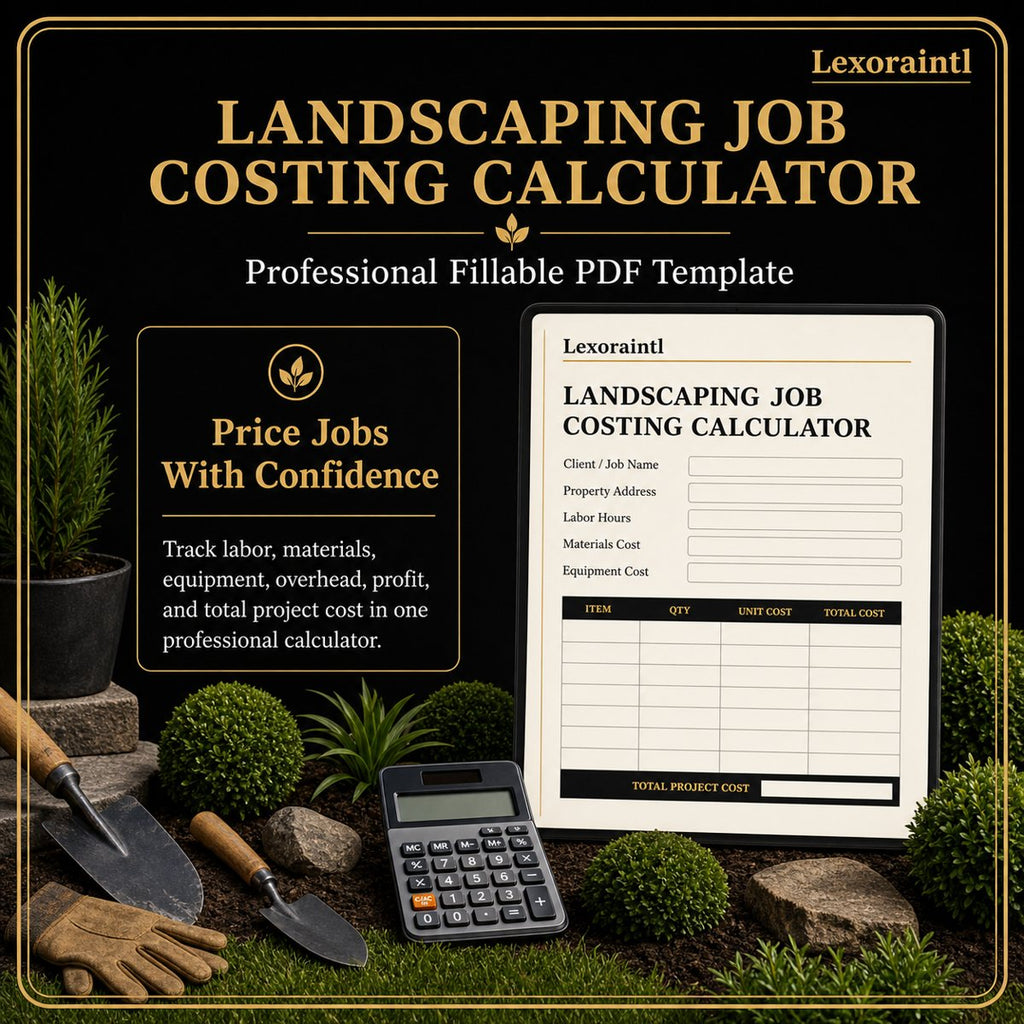 Landscaping Job Costing Calculator – Excel & PDF Template