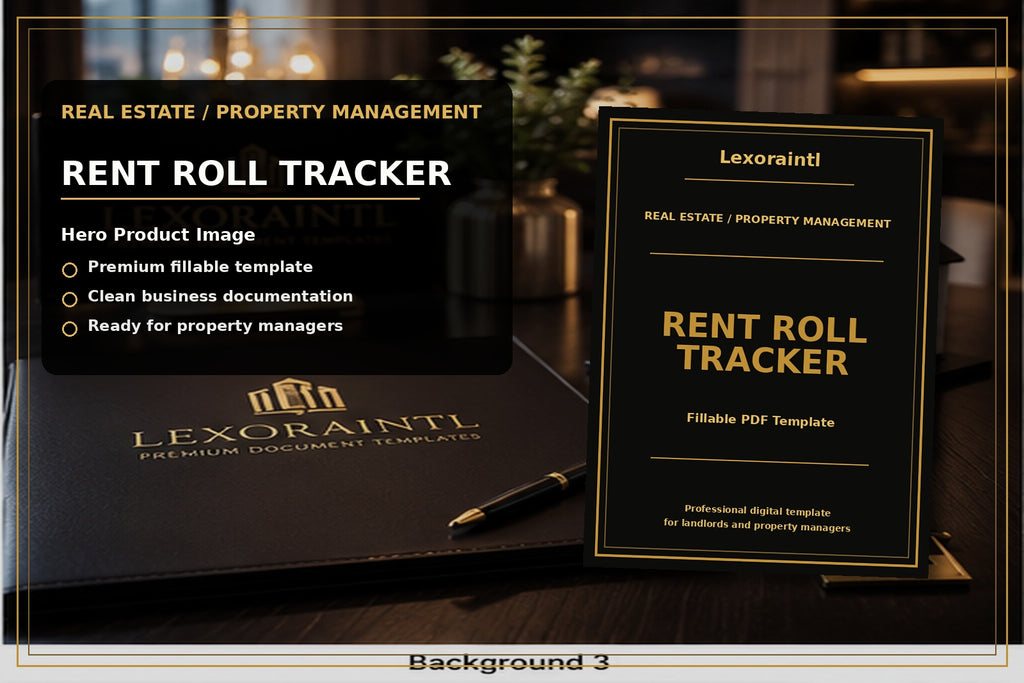 Rent Roll Tracker Template | Fillable PDF + Excel for Landlords & Property Managers